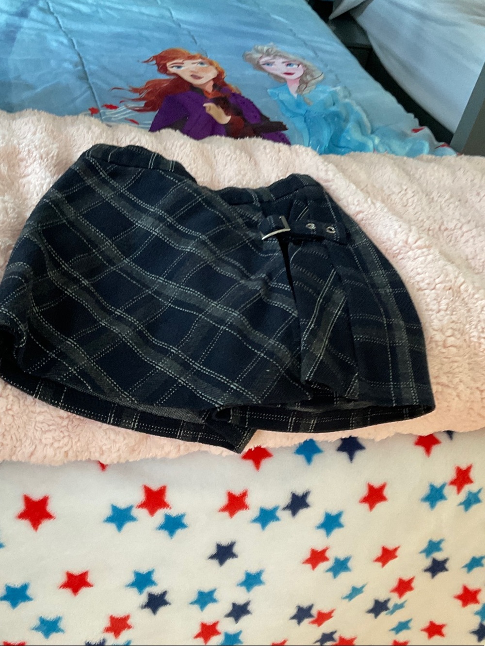 Zara Navy Plaid Girls Skort